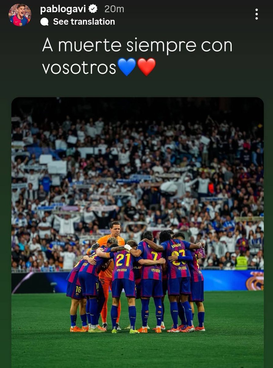 BarcaTimes's tweet image. 📲 | Gavi on IG: “Always with you until death” 💙❤
