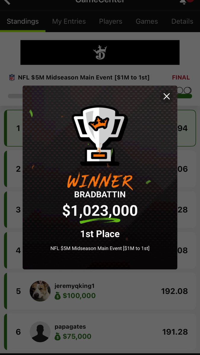 1st Milly winner for me!!!