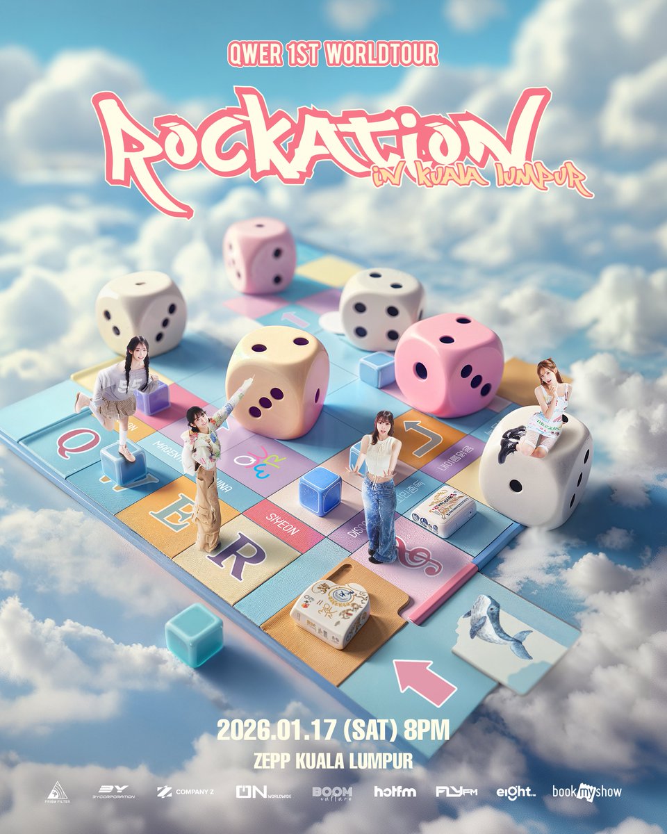 o_n_worldwide's tweet photo. <QWER 1ST WORLD TOUR <ROCKATION> in KUALA LUMPUR>

'QWER 1ST WORLD TOUR <ROCKATION> in KUALA LUMPUR'의 좌석배치도, 팬베네핏, VIP 패키지가 공개되었습니다!
바위게 여러분, 지금 바로 확인해 보시고 1월 17일 QWER과 말레이시아에서 행복한 'ROCKATION' 보내요!

The seating plan, fan benefits, and VIP package for 'QWER 1ST WORLD TOUR <ROCKATION> in KUALA LUMPUR' are now revealed!
BAWIGE, check them out and get ready to enjoy an unforgettable 'ROCKATION' with QWER in Malaysia this January 17!

🎤 Date: 2026.01.17 (SAT) 8PM (Local Time)
📍 Venue: Zepp Kuala Lumpur
💳 Ticket: https://t.co/EVIzm1Q2pZ
⏰ Ticket Onsale: 2025.11.06 (THU) 12PM (Local Time)

Organizer: O.N worldwide
Co-Organizer: Boom Culture Sdn Bhd @BoomcultureCo 

#QWER #ROCKATION