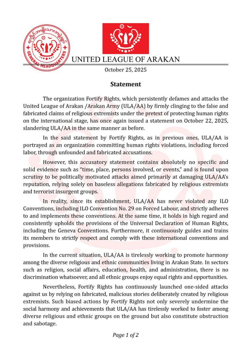 PaceViewer's tweet image. Statement

October 25, 2025
@FortifyRights