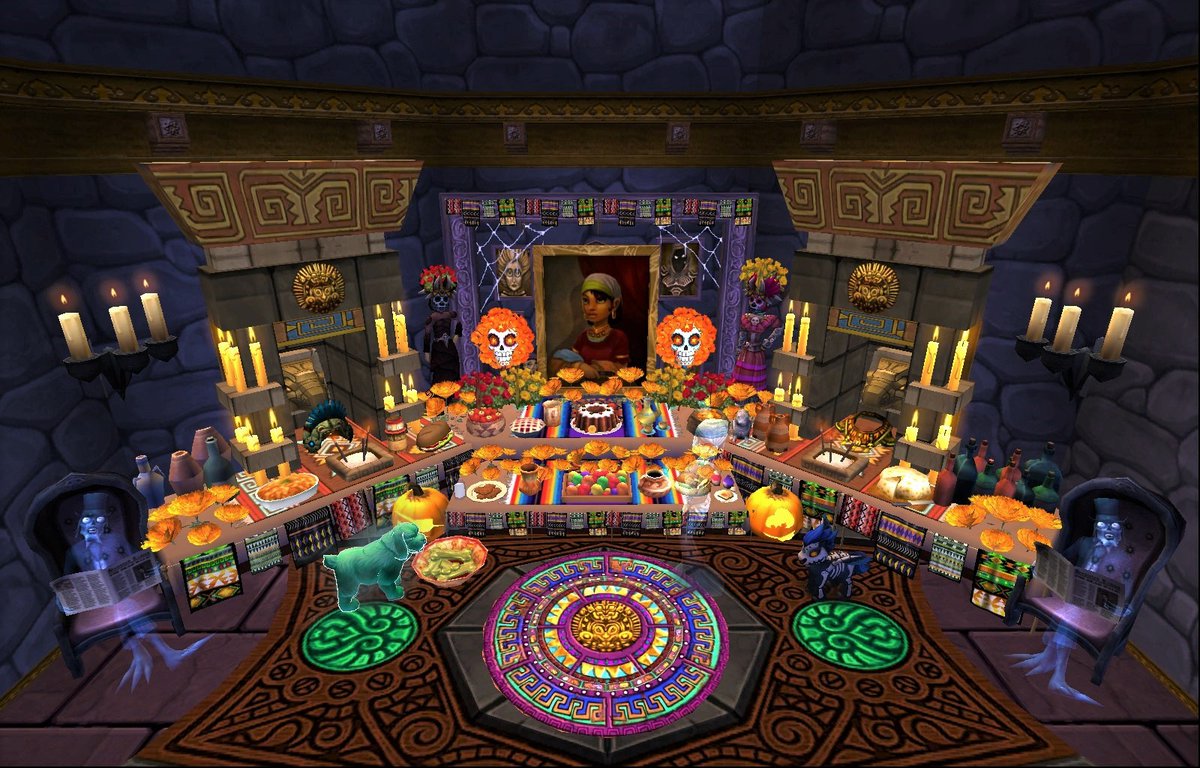 TarlacMooncallr's tweet image. Día de los Muertos is a celebration that honors the lives and memories of deceased loved ones and ancestors. It is a joyful and colorful holiday where families create altars with photos, candles, food and marigolds to welcome the spirits of the dead back to visit. #wizard101