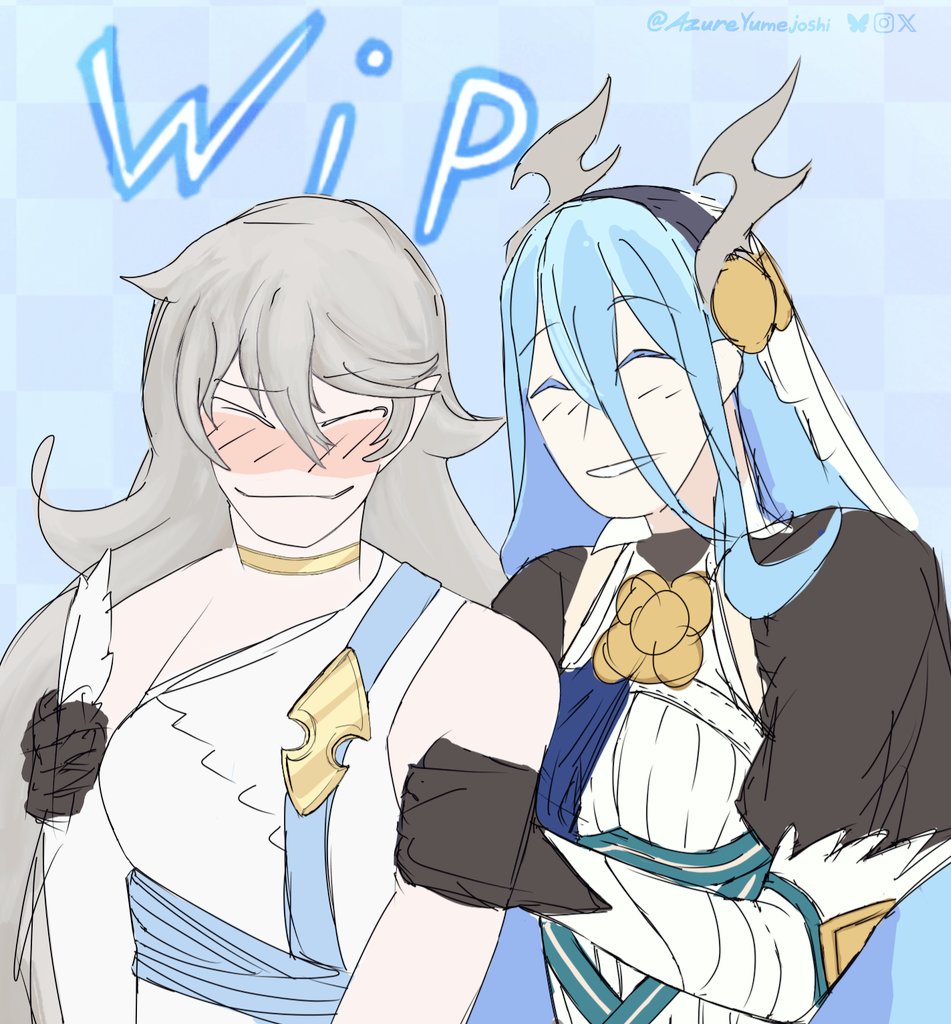 AzureYumejoshi's tweet photo. They are literally cosplaying each other. That means they are in love. I drew it, therefore it's real. "Cogito, ergo sum"
[ #FireEmblem | #FireEmblemHeroes | #FEH | #FEHeroes | #Azura | #Corrin | #Azurrin | #Yuri ] https://t.co/0n0hIajEhj