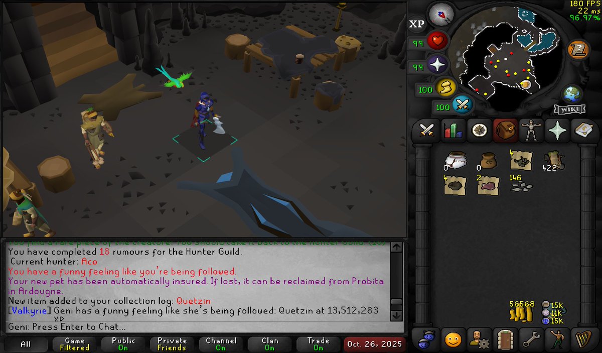 GeniOSRS's tweet photo. Quetzin! Pet #20 https://t.co/0bFr5iFEqP