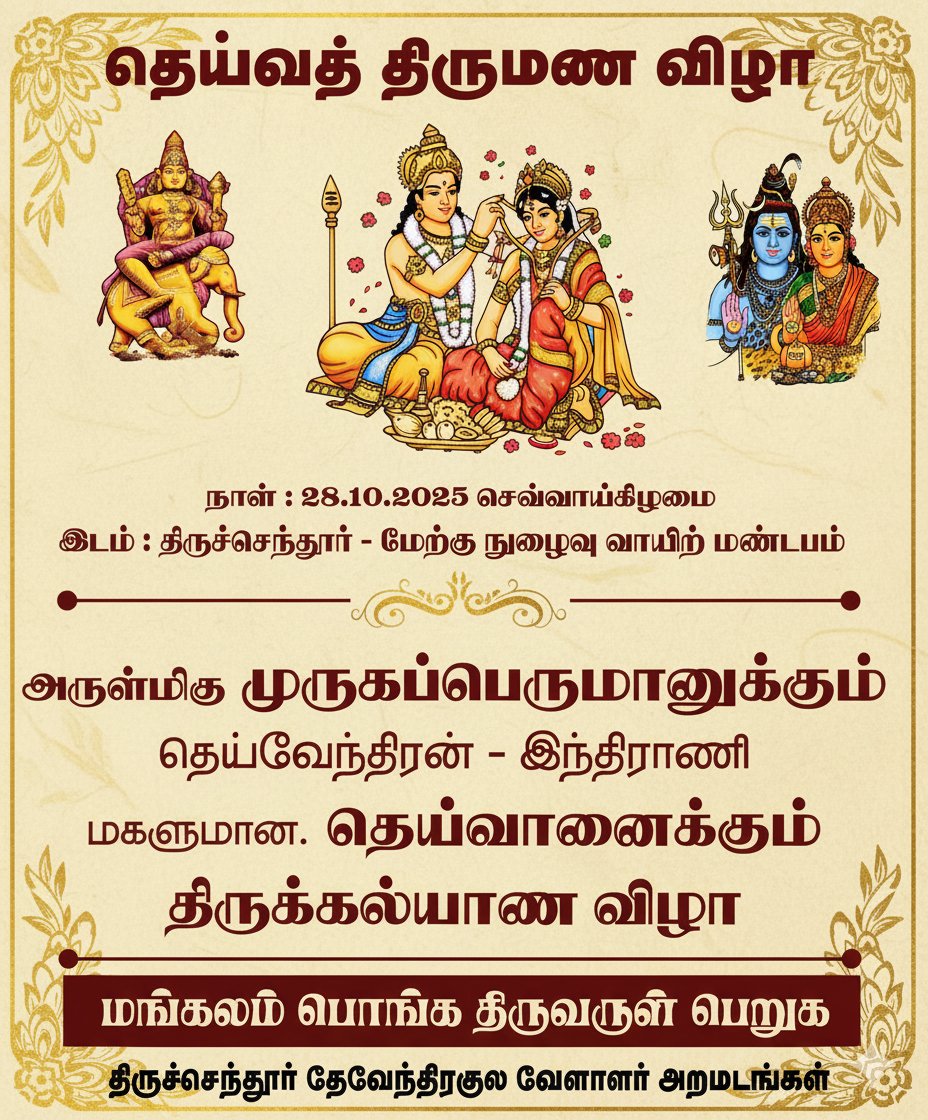 aramatankal's tweet photo. #திருச்செந்தூர் #கந்தசஷ்டிதிருவிழா 
#சூரசம்ஹாரம்
#2025
#தேவேந்திரகுலவேளாளர்

அன்புடன் வரவேற்கின்றோம்

திருச்செந்தூர் தேவேந்திரகுலவேளாளர் அறமடங்கள் 
@vhsindia
@DywaMedia @Rajan_ptt 
@hindumunnani_tn @ArunpandianA4 @tnhrcedept @thannarva @Swamy39 @TamilvananDKV https://t.co/76NA39XXG6