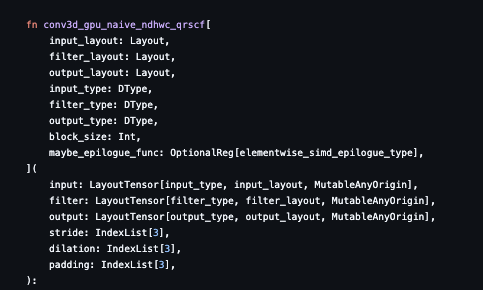 __tinygrad__'s tweet image. So I finally got a chance to look at Mojo/Modular. It's not what I thought it was, it's an OpenCL replacement + implementations of kernels, not an AI compiler.
While this makes it a lot easier to get full performance quickly, I think Turing completeness is a mistake for this…