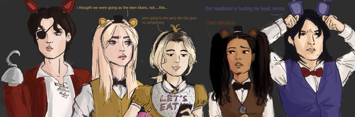 rjjjhyunn's tweet image. five nights at godu (emma just wanted a photo op)