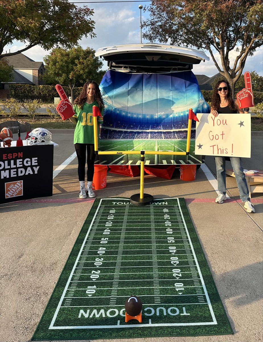 Pulled off our best <a href="/PatMcAfeeShow/">Pat McAfee</a> impression with a <a href="/CollegeGameDay/">College GameDay</a> themed Trunk or Treat, built by <a href="/HomeDepot/">The Home Depot</a> of course. The overwhelming response from the kids: “Whoa, I didn’t know kicking was this hard!”
