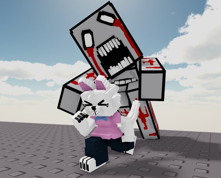 Samandoma's tweet image. I had made a model of John fogborn that looked like a Pixel Gun, I didn&apos;t think it would be that hard to make if he only has six separate pieces.