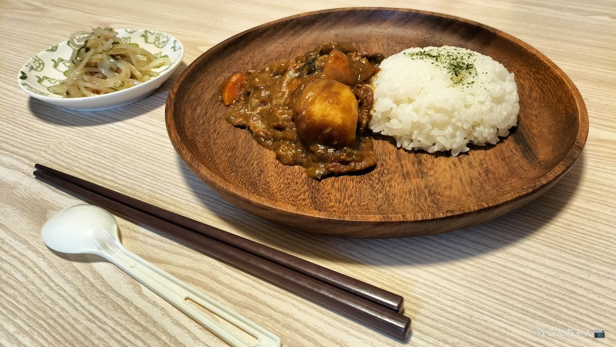 Shyokunin_k's tweet image. 皆さんおはようございます☺

✨今日の手作り朝ご飯
　　お品書き🍚🥢

1⃣野菜たっぷりラムカレー🍛
2⃣春雨の中華サラダ

#朝御飯
#朝メシ
#朝食
#朝ごはん
#手作り料理