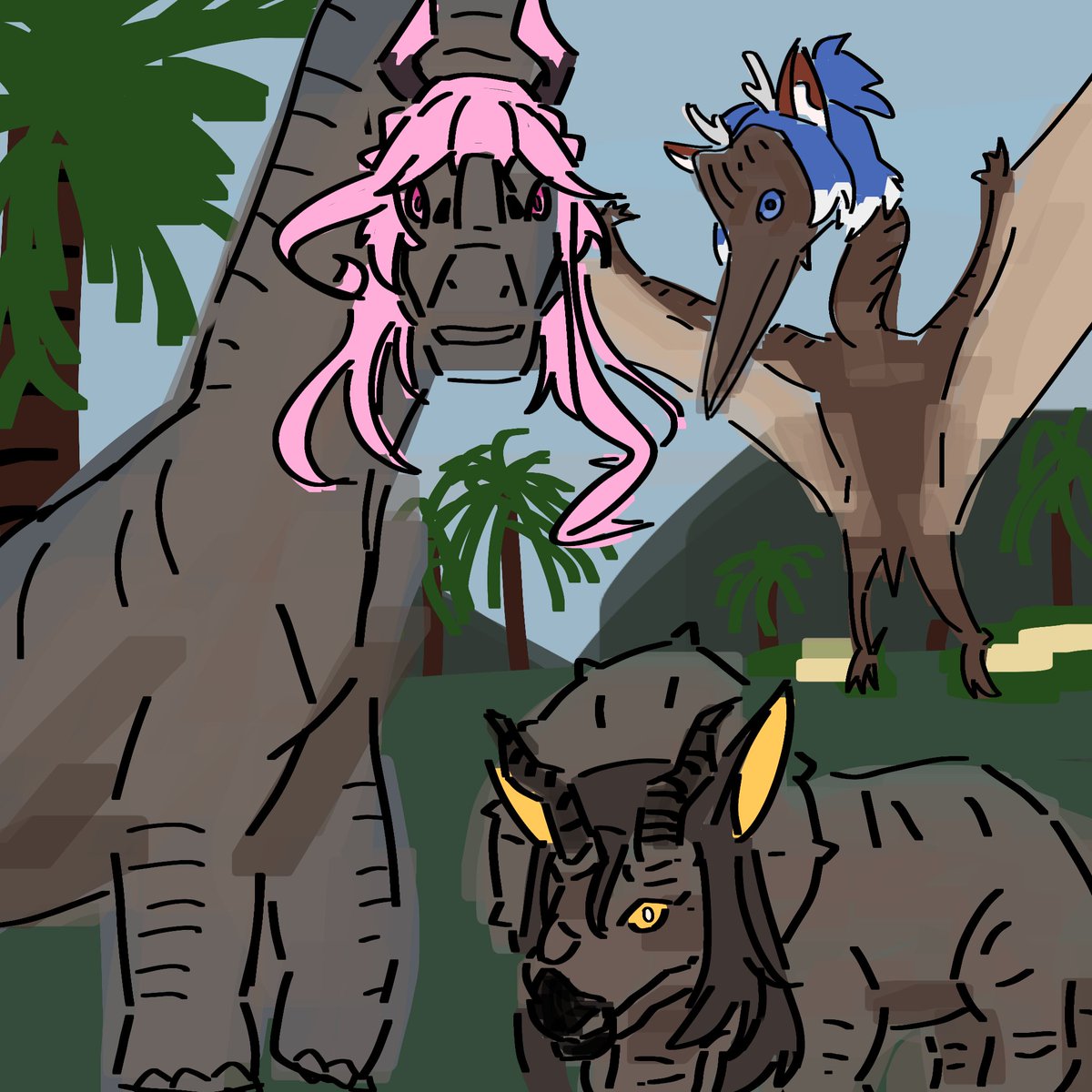 อยากวาดสิ่งนี้มานานมากตั้งแต่เห็นรูปที่พวกเขาไปเที่ยวกันละ 5555 
ได้มาสานฝันตัวเองซักที
#Elleustration #MuertEmfa #MioNyaArt