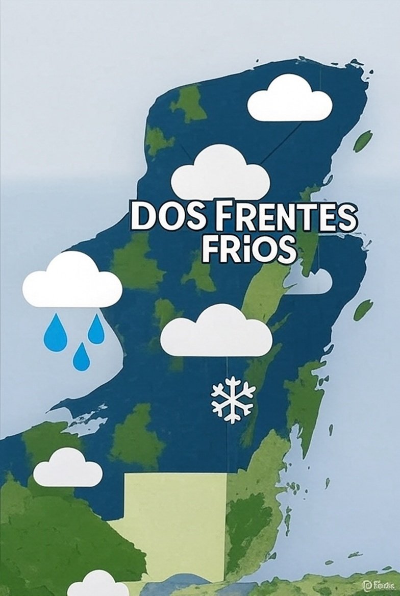 Dos frentes fríos, afectarán esta semana a la Península de Yucatán. 

Traerán lluvias, el primer “norte” de la temporada y un marcado descenso de temperatura. 

Para el fin de semana de Día de Muertos, se esperan amaneceres fríos y días frescos, con escasas lluvias.
