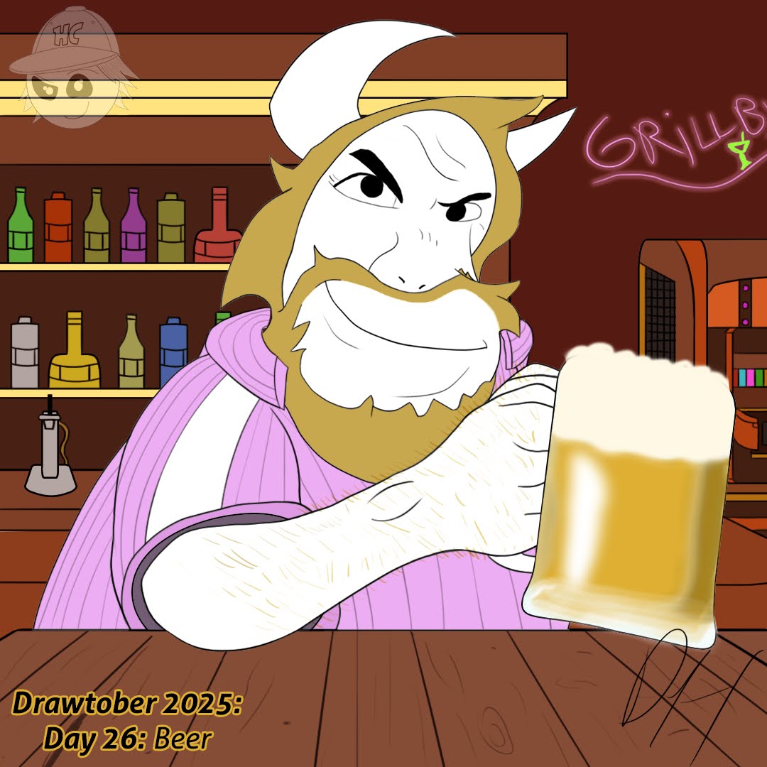 HalicalBailey's tweet photo. ~Asgore invites you out to Grillbys to have a drink with you! Don't let him drive his car home though, he seems into the idea of DUI. Not cool man.
Tags: โฌ๏ธโฌ๏ธ
#digitalart
#digitalillustration #october #octoberdrawingchallenge #undertale #meme #beer #bar #funnydrawing #memes https://t.co/x8B0WSrEa7