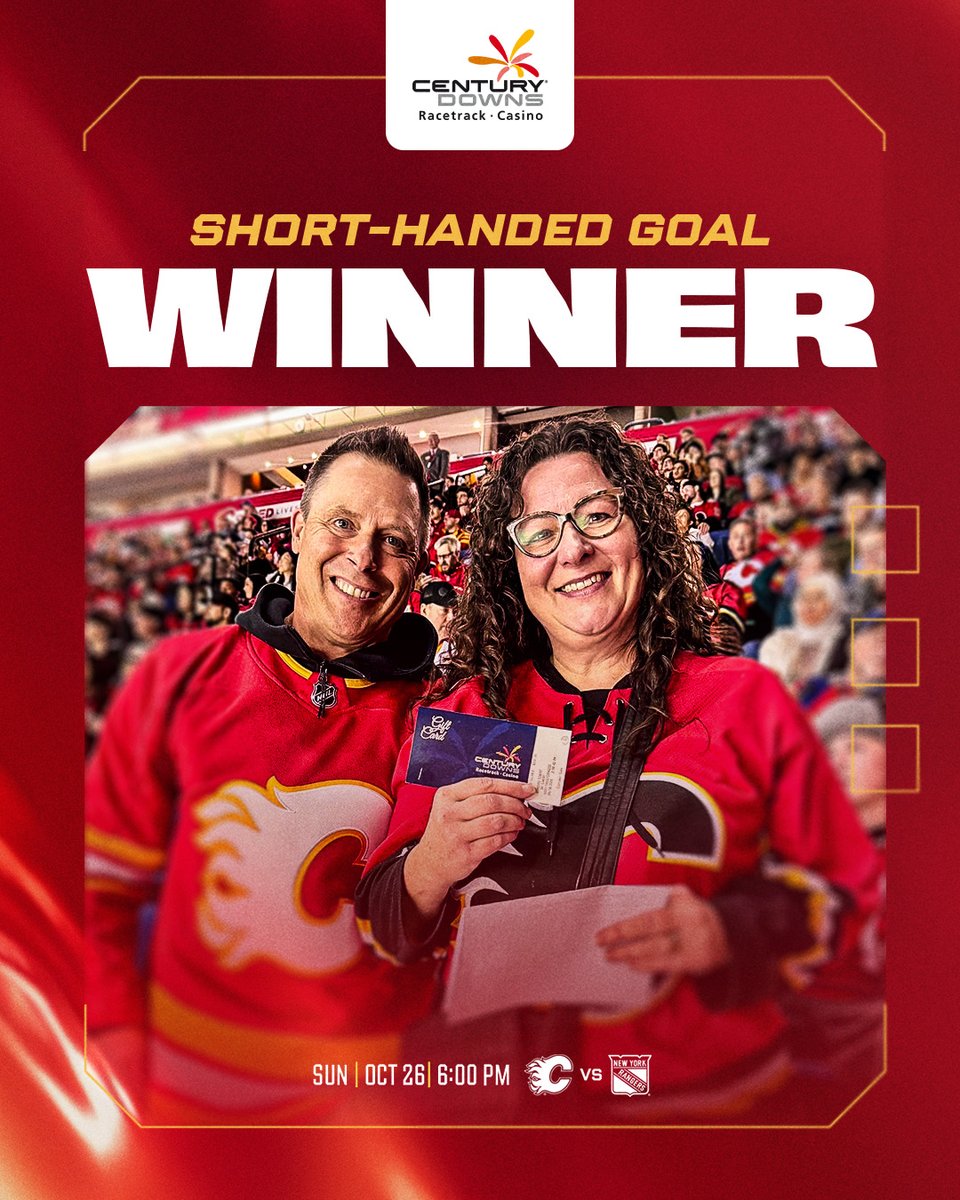 Thanks to Colesy's shorty, a lucky #Flames fan won a <a href="/CenturyDowns/">Century Downs</a> gift card!