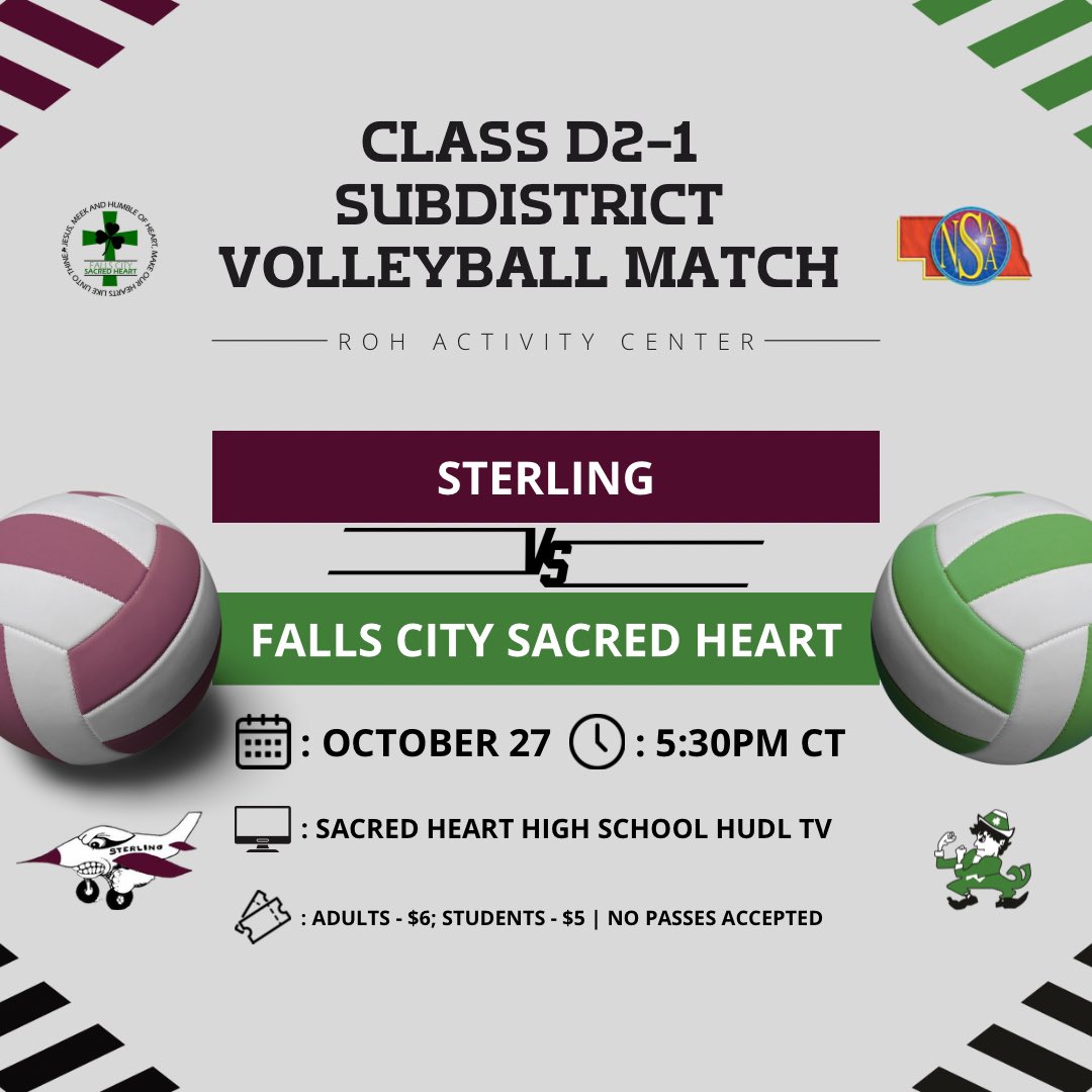postseason.

🆚 : sterling
🕠 : 5:30pm ct
💻 : sacred heart high school hudl tv
📍 : roh activity center
🎟️ : adults - $6; students - $5 | no passes accepted

#wearesh #anchoredinhope #goirish