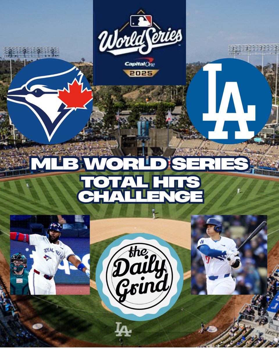 🚨<a href="/MLB/">MLB</a> #WORLDSERIES #CONTEST ⚾

GUESS THE WINNING TEAM &amp; TOTAL HITS &amp; WIN $20 AMAZON GC

HOW TO ENTER:
✅ FOLLOW <a href="/dailygrindpod/">The Daily Grind Podcast ☕️</a>
✅ LIKE &amp; RT THIS TWEET
✅ COMMENT WITH WINNING TEAM &amp; CORRECT TOTAL HITS

⏳ENDS AT 8:00 PM EDT

#mlb #Giveaway #Toronto #Dodgers #BlueJays