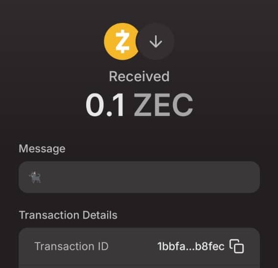 Gracias 🐈‍⬛ I don’t feel like a larper anymore
Send $ZEC to 1000