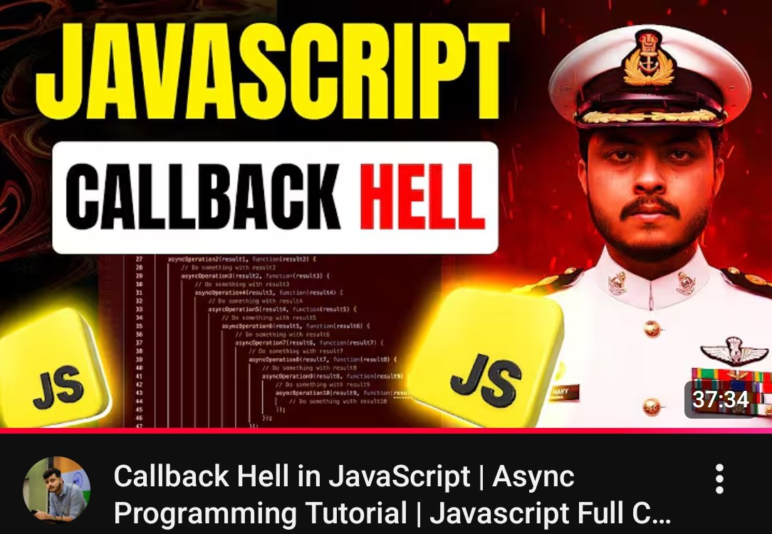 YashSainiCodes's tweet image. 📅 Day 53 – Web Development Journey

Topic Covered:
Callback Hell

Thanks 🙏 to @rohit_negi9 Bhaiya &amp;amp; @adityatandon02 Bhaiya for an amazing course!

#180DaysOfCode #WebDevelopment #CoderArmy