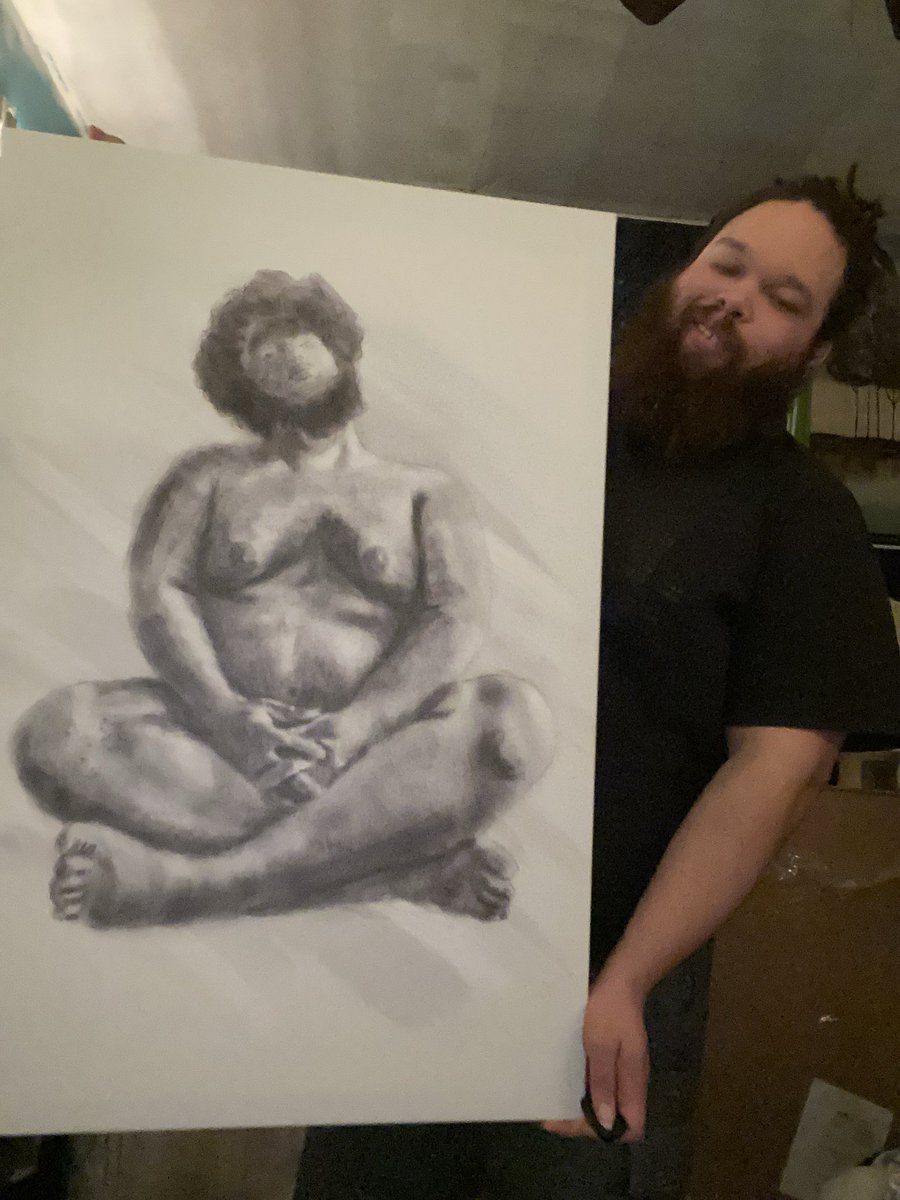 I had a really good friend take interest in a photo I posted on IG a number of years ago, and asked if he could draw me for an art exhibit featuring big men. I was sooooo deeply honored. I cried when he sent me the portrait. Never had something like this done.