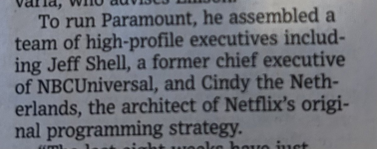 Here’s a good one, from the #WSJ. Her name is Cindy Holland.