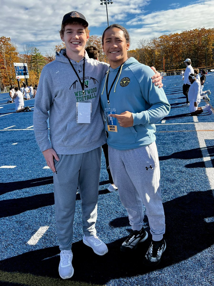 Enjoyed my visit to <a href="/UNEfootball/">University of New England Football</a>. Thanks <a href="/CoachLichten/">Coach Mike Lichten</a> and <a href="/CoachSeanGreen/">CoachGreen</a> for having me. Even ran into friend and fellow recruit <a href="/murph_omalley87/">Murphy O’Malley 4.5⭐️</a>. #stormthegate <a href="/ACFriarFootball/">Archbishop Curley Football</a> <a href="/CurleyHS/">Archbishop Curley HS</a> #classof2026 #footballrecruit