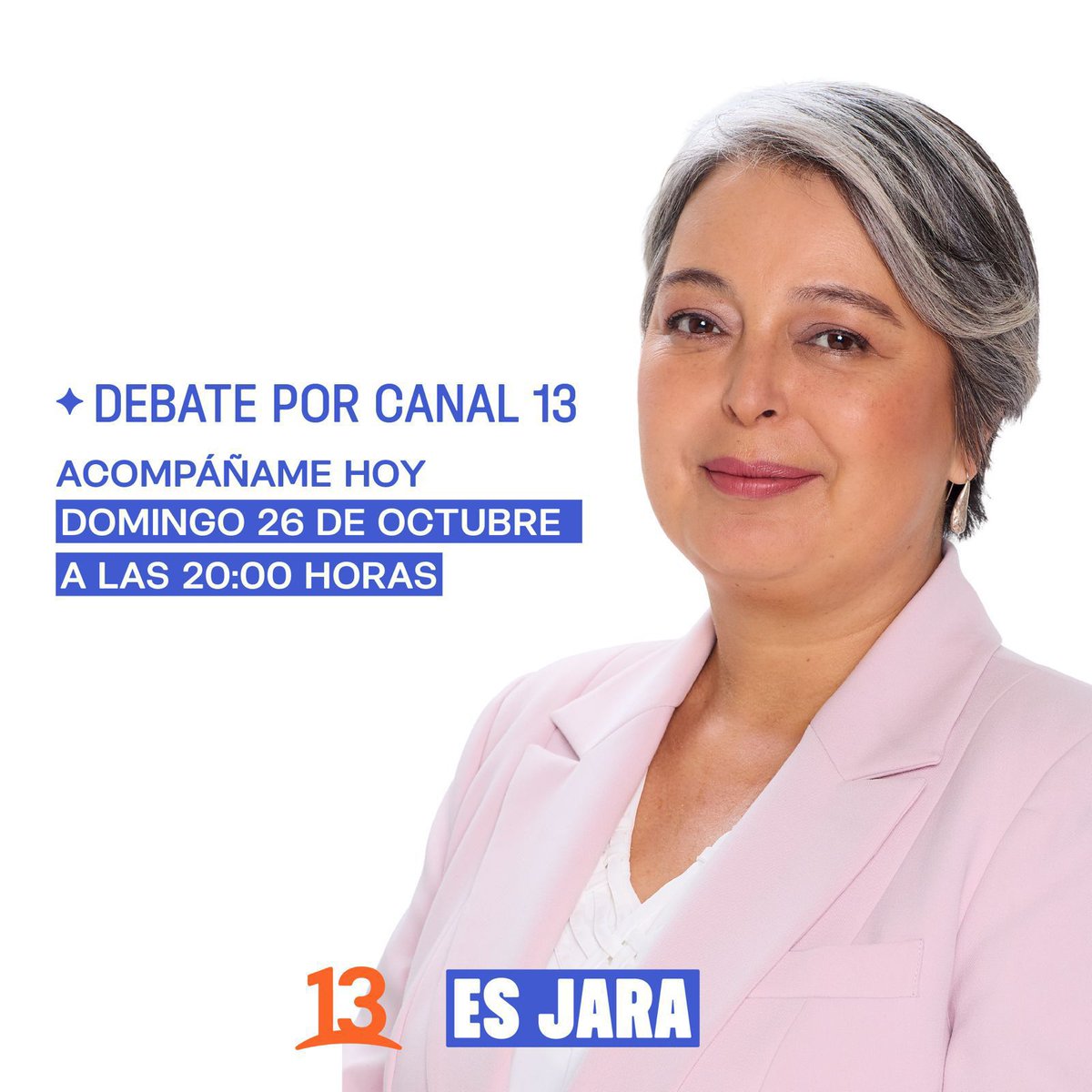 Es por ti, es por Chile, es Jara

Hoy estará <a href="/jeannette_jara/">Jeannette Jara Román</a> en debate presidencial en <a href="/canal13/">El 13</a>