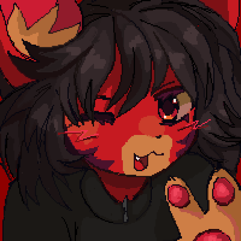 got inspired by <a href="/PsypupKo/">Psypup🐾</a> and made my pixel icon of my oc .. >:}

#pixelart #furry #furryart