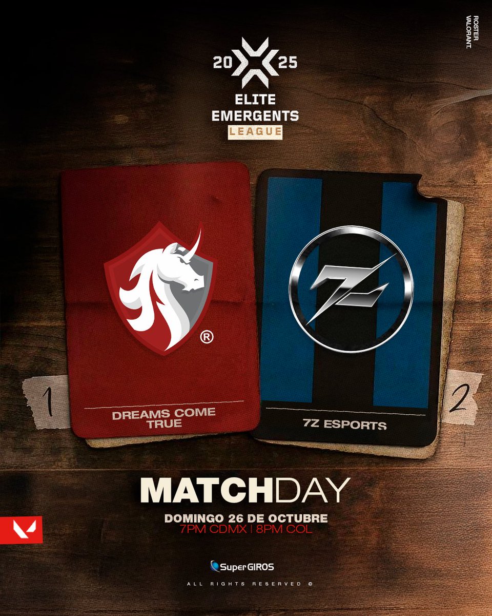 DCT_eSports's tweet photo. ¡Esta noche se enciende la VCL Emergents Elite! 🔥
DCT se enfrenta a @esports7z_ en un duelo de pura intensidad ⚔️
No te pierdas ni un solo segundo de la acción 💪
📅 HOY
🕘 8PM COL | 7PM CDMX
📺 https://t.co/G250Qempju
#DCT #GoDCT #Valorant #torneo https://t.co/zHvbZgcsVs