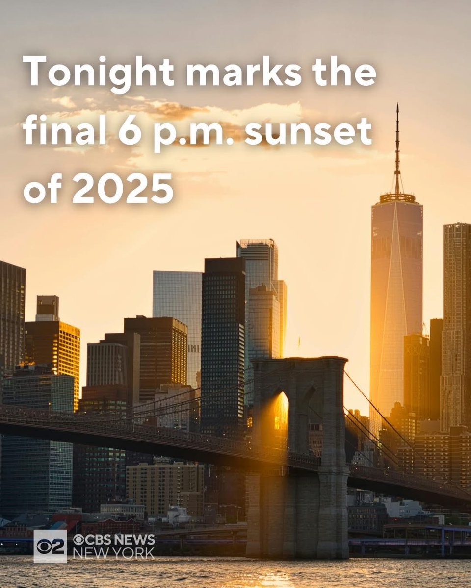The sun officially sets tonight at 5:59 p.m. The next time we'll see a sunset after 6 o'clock won't be until March 9, 2026. 
cbsloc.al/40NLGA1 cbsloc.al/40NLGA1