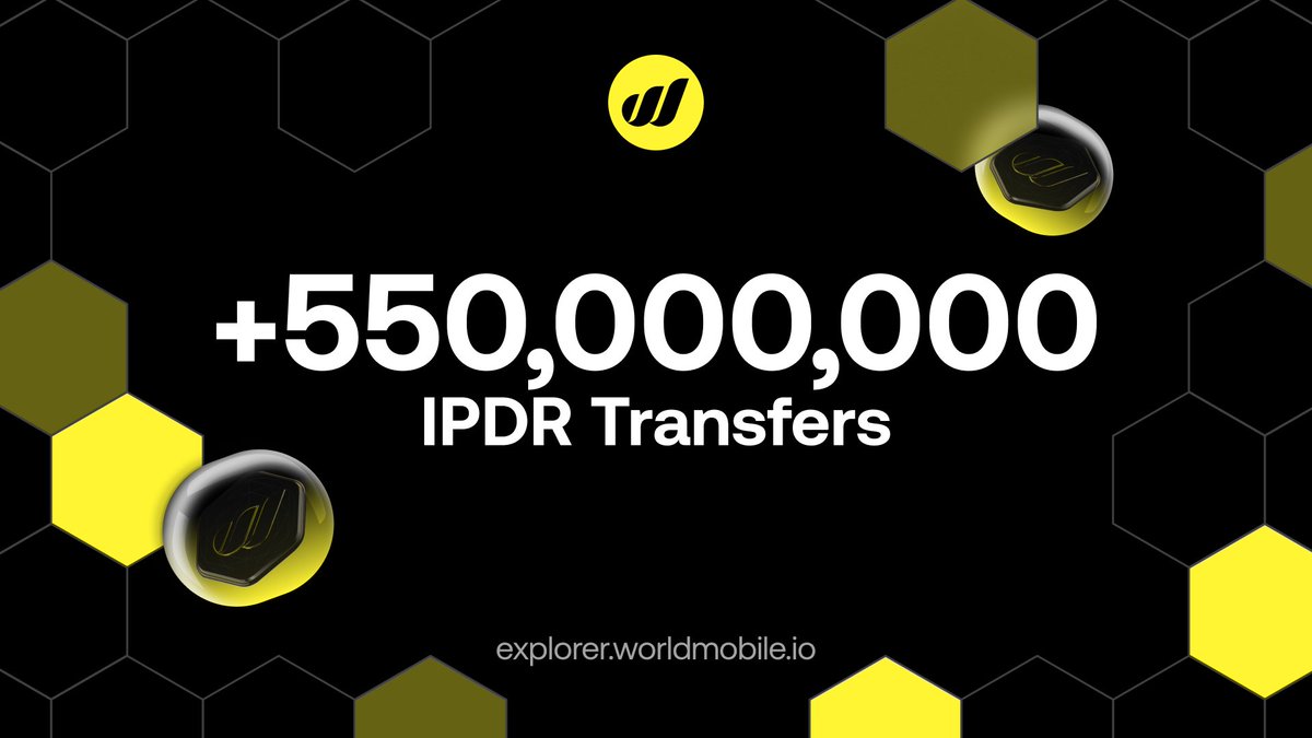 ⚡ 550,000,000+ IPDRs processed.

That’s over 550 million verified telecom interactions, every one proving real subscriber activity.

The future of decentralized telecom is being built, block by block.

👉 explorer.worldmobile.io
