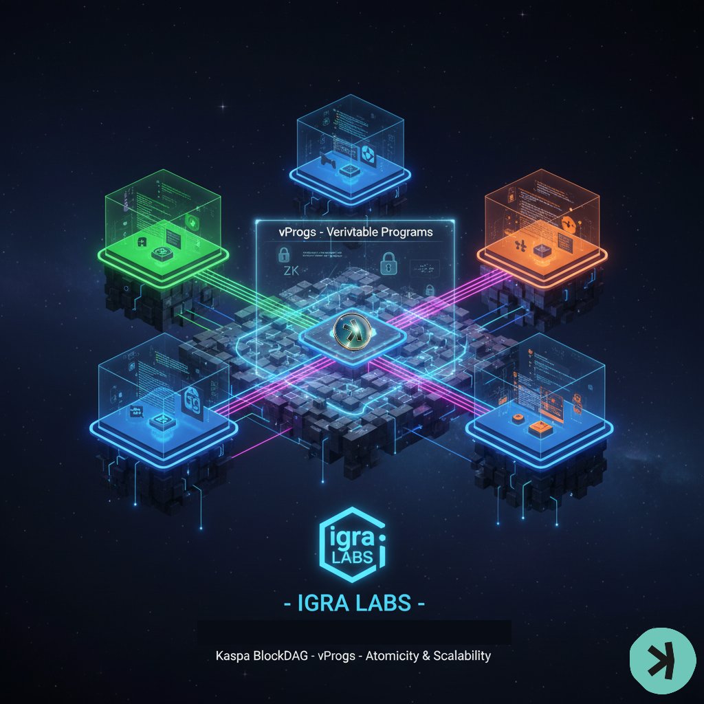 ChoiiMhiee 𐤊 (@mhieechoii) on Twitter photo 🚀 <a href="/Igra_Labs/">Igra Labs</a>  is revolutionizing Web3 with vProgs on Kaspa! 🚀
Dive deep into the future of blockchain interoperability where Sovereignty meets Atomicity.
What are vProgs? ✨ Verifiable Programs enabling seamless "stitching" of instructions across independent execution zones. 🚀 <a href="/Igra_Labs/">Igra Labs</a>  is revolutionizing Web3 with vProgs on Kaspa! 🚀
Dive deep into the future of blockchain interoperability where Sovereignty meets Atomicity.
What are vProgs? ✨ Verifiable Programs enabling seamless "stitching" of instructions across independent execution zones.