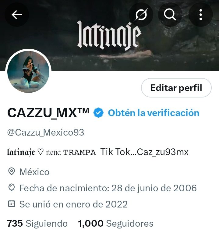 Gracias 🫂 a ustedes ya son 1,000 seguidores 🇲🇽🕷️

Gracias por seguirme y compartir momentos bonitos con la música de cazzu y eventos
