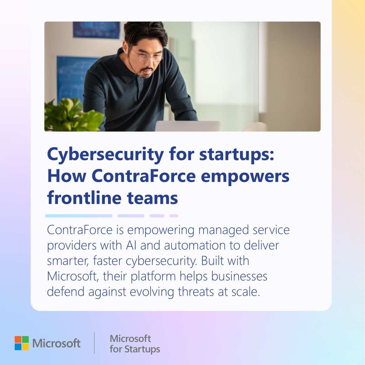 msft4startups's tweet image. Cybersecurity is a team sport.🏆

ContraForce is giving 10,000 providers AI agents to fight cybercrime at scale.

See how Microsoft for Startups is helping them build a secure future → msft.it/6017t6ySh

#MicrosoftForStartups #Cybersecurity #AI