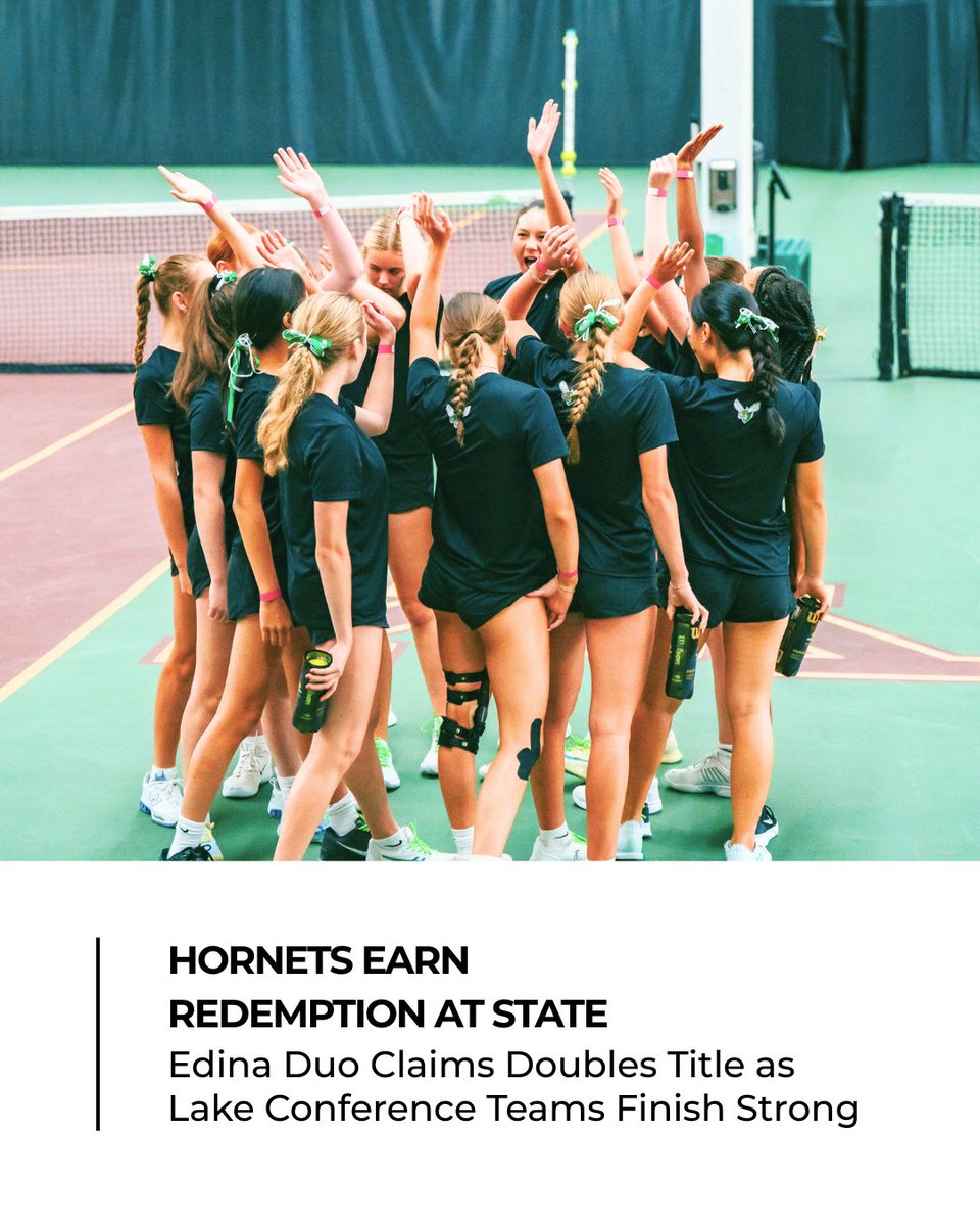 Edina seniors Raya Hou &amp; Lauryn Schenck top the podium, beating the defending champs for the girls doubles state title! 🎾

Maple Grove &amp; Wayzata duos also finish in the top five.

Full recap on our website, link in bio!