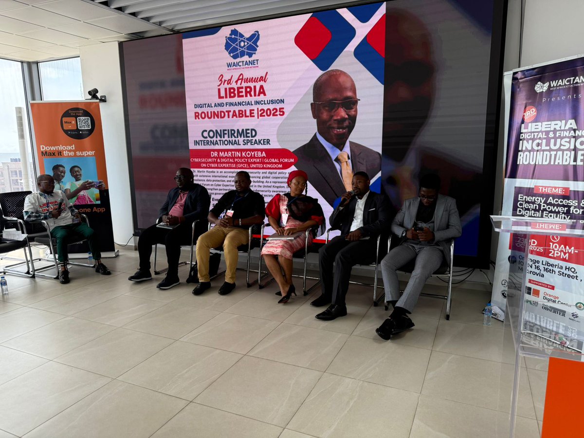 WAICTNet's tweet photo. 3rd Liberia Digital and  Financial Inclusion Rountable 2025 @Orange HQ Liberia ICON 16 https://t.co/pW0sLmI0a1