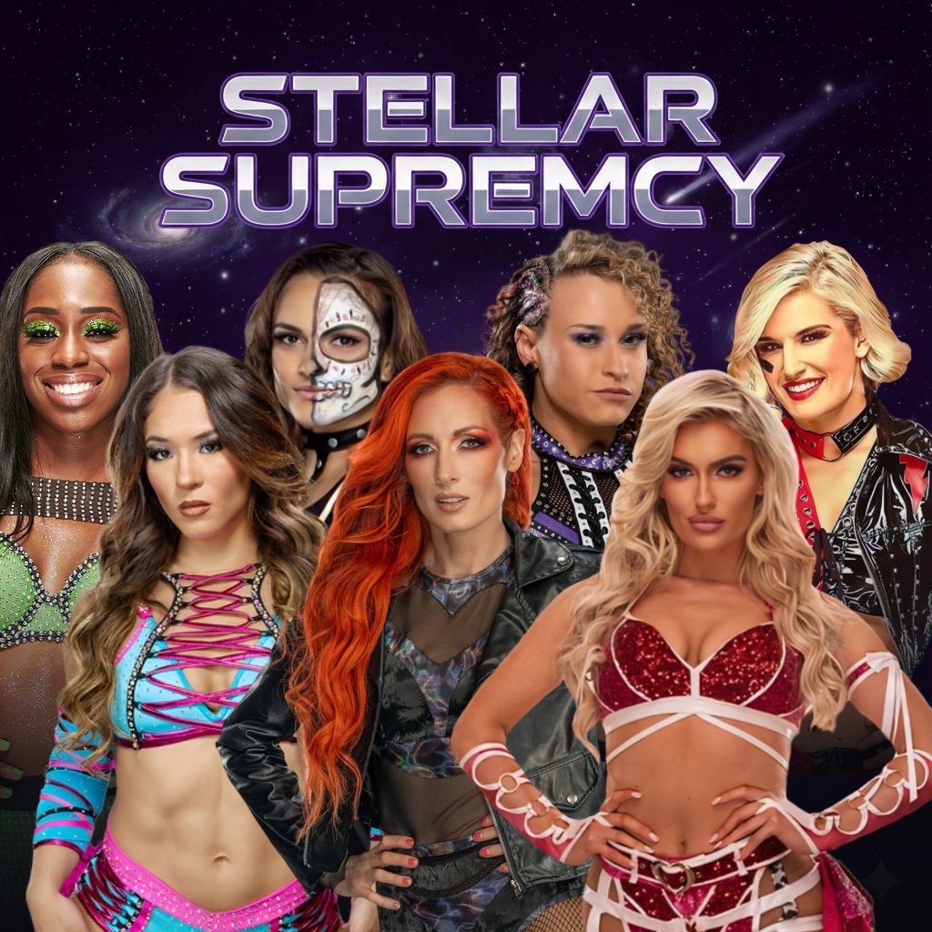 Stellar Supremacy Match 
Naomi 
VS
Lola Vice 
VS
Thunder Rosa [<a href="/DaveDice_96/">David Clark 🎮😎🏀✊🏾</a>]
VS
Becky Lynch [<a href="/Becky_Dawn1/">Becky Dawn</a>]
VS
Jordynne Grace [<a href="/kallierei10/">Kallie 🖤</a>]
VS
Mariah May 
VS
Toni Storm