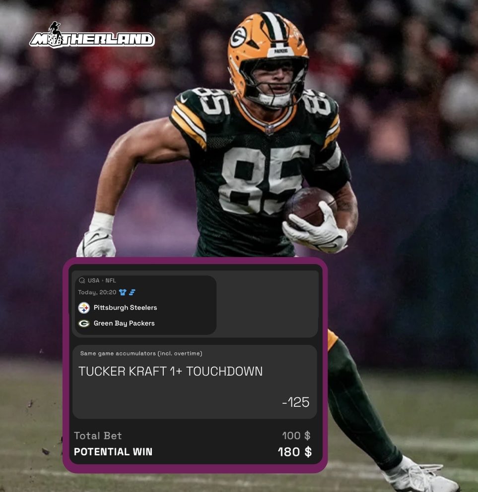 Mother’s Best Bet 🩷

It’s National Tight Ends day…think this TE finds the endzone on SNF?
