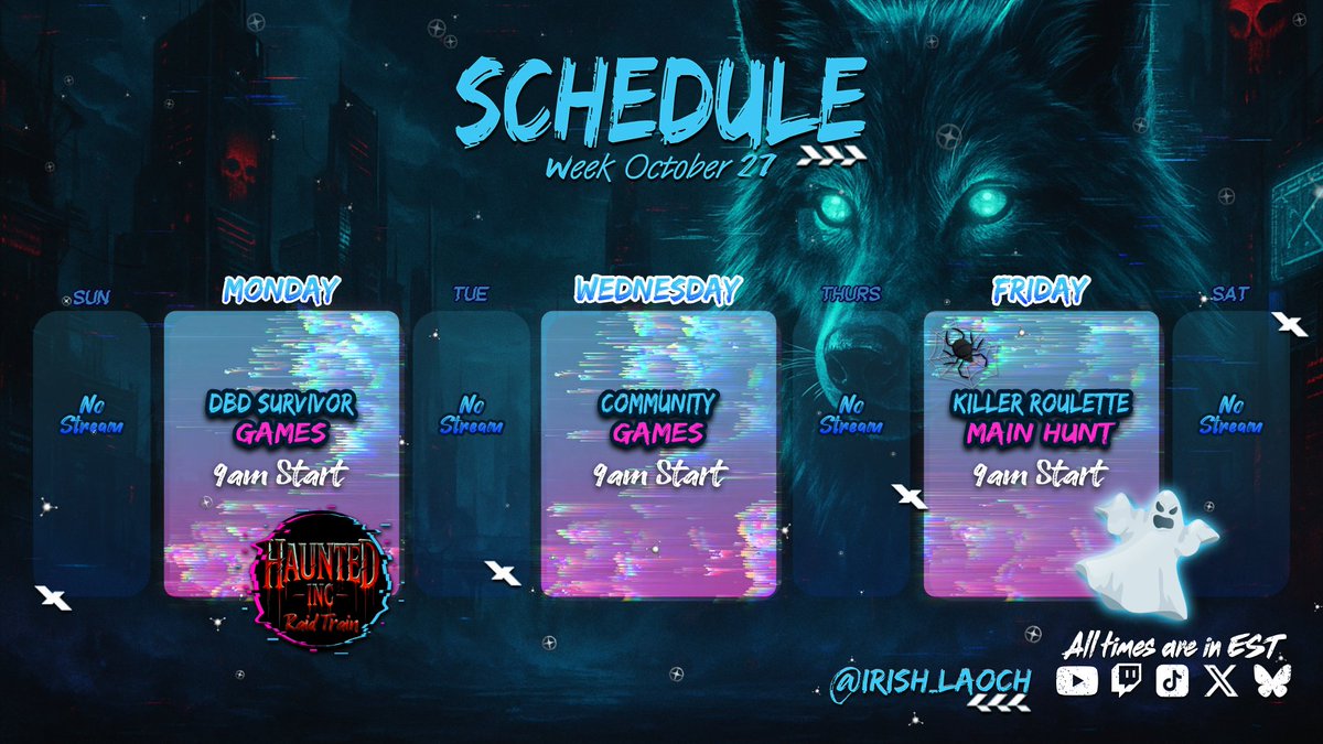 📅 The Den joins the Haunted rails this week…
Monday, the Pack rides with <a href="/HauntedInc9/">Haunted Inc</a> for the Halloween Raid Train.
Same hunts, same times — just a few more screams along the way