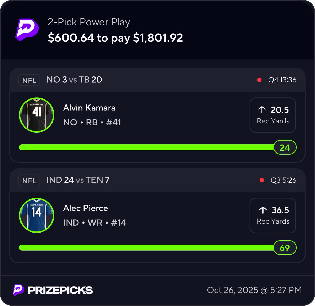 💎 NFL NUKE CASHED 💎

Discord going CRAZY right now 🔥

If you’re not in, you’re missing out on free greens 🟩

Free trial ends Monday 🧠
👉 dubclub.win/r/p/pri-cjbhr/…

#GamblingX #NFL #prizepicks #nflprizepicks #Underdog
