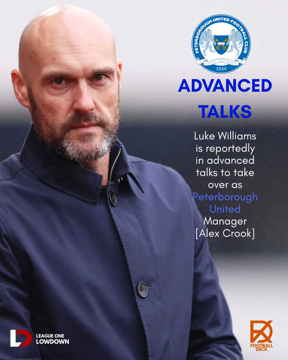Luke Williams is reportedly in advanced talks to take over as Peterborough United Manager.

[Alex Crook]

#pufc