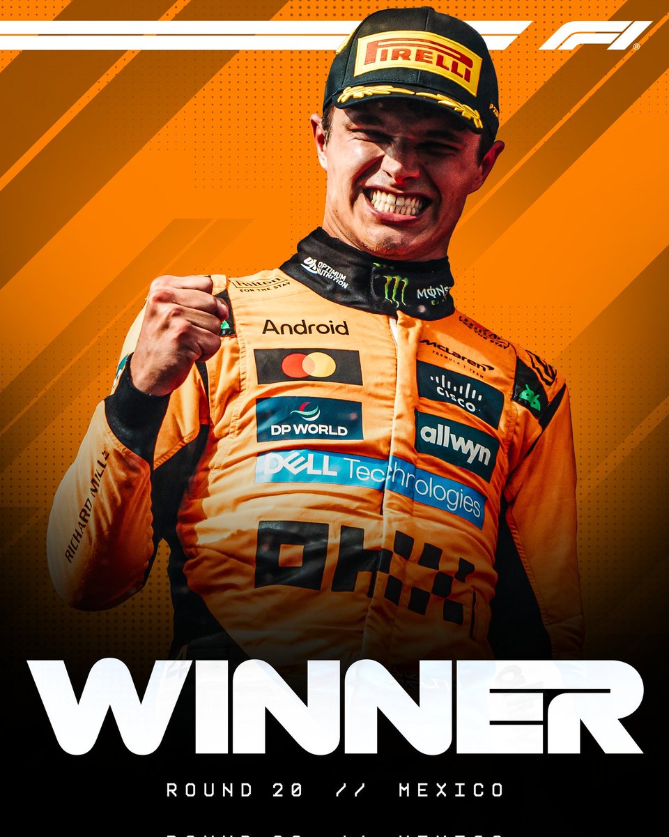 Lando Norris wins the Mexican F1 Grand Prix with pure dominance from start to finish. He now leads the Championship after 189 days (since Saudi Arabia).