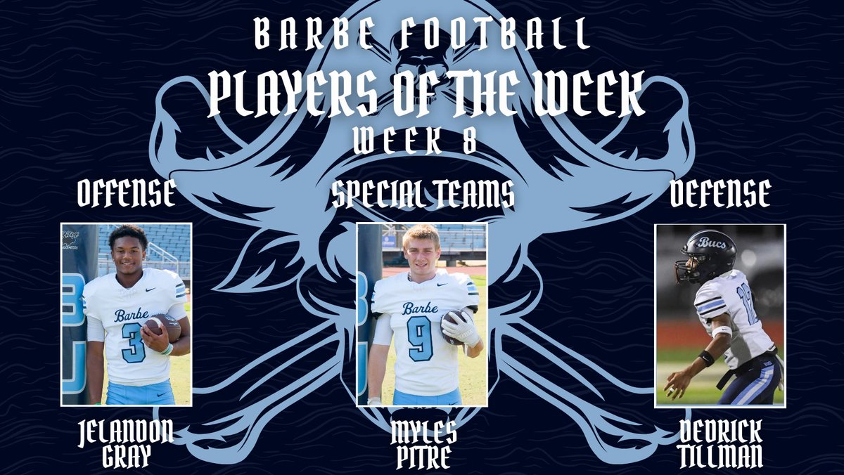 🏴‍☠️ Week 8 Players of the Week 🏴‍☠️
Proud of these young men for their performances in our district win over Lafayette High ⚔️