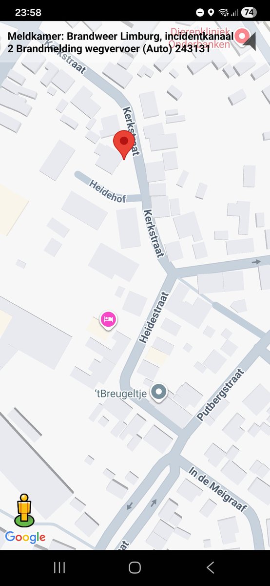 Brandmelding wegvervoer in Schinveld