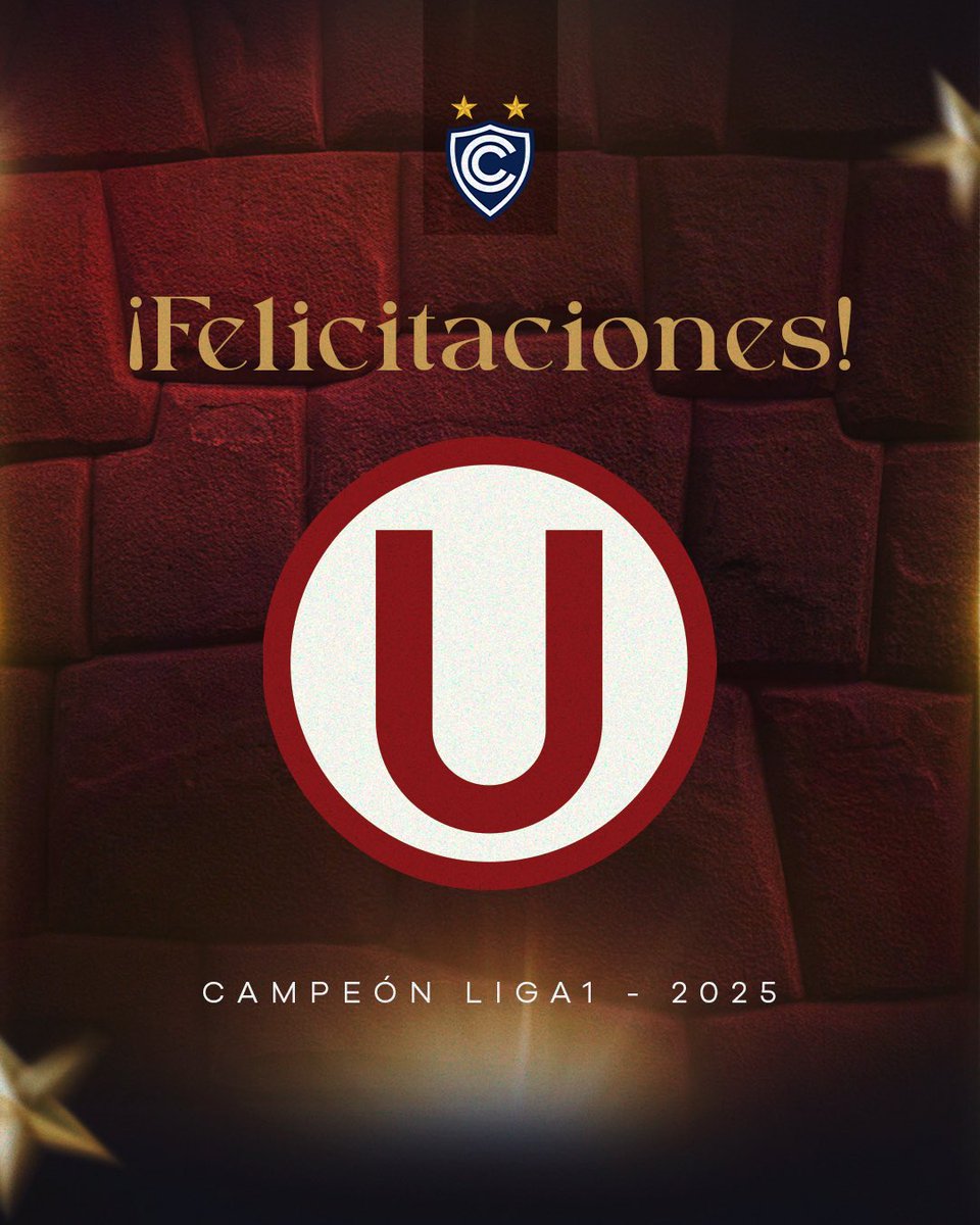 Desde la ciudad imperial de Cusco, extendemos nuestras más sinceras felicitaciones a <a href="/Universitario/">Universitario</a> por alcanzar el título de la <a href="/Liga1TeApuesto/">Liga1 Te Apuesto</a> 2025.
