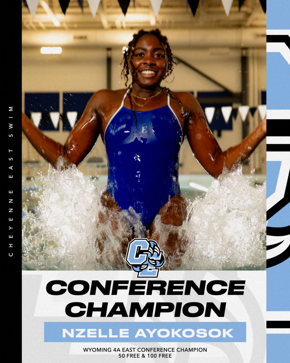 DOUBLE CHAMP!
Cheyenne East’s Nzelle Ayokosok wins BOTH the 50 Free &amp; 100 Free at the 2025 4A East Conference Championships! 🥇🔥
Great job, Nzelle! #GoTBirds #ConferenceChamp #Courage