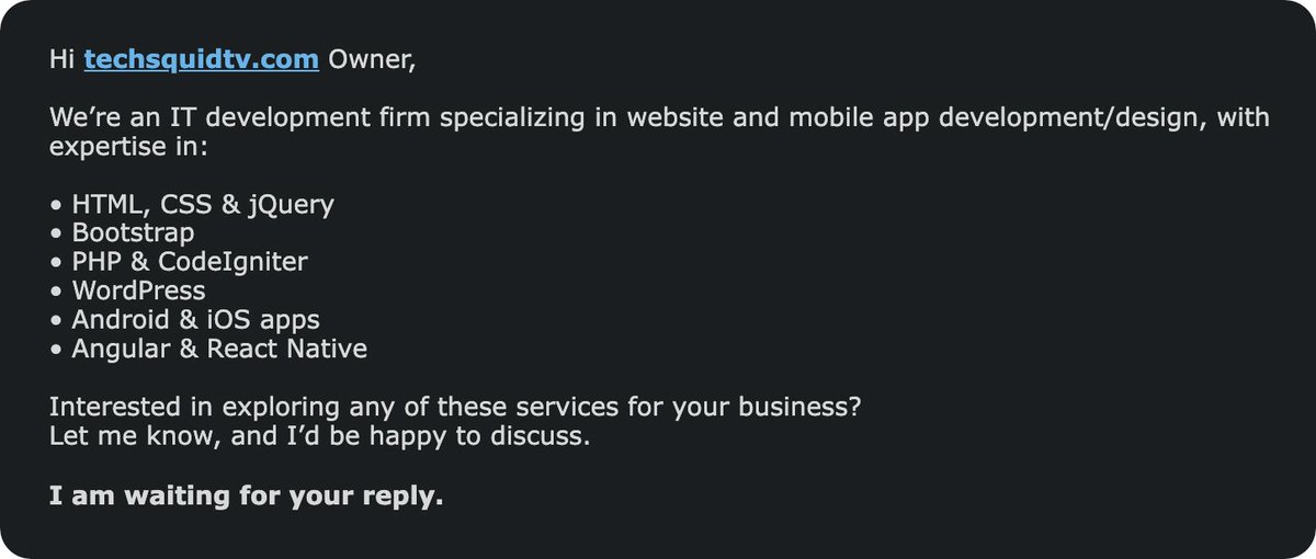 TechSquidTV's tweet image. Wow. jQuery AND Bootstrap? Was this email sent 15 years ago?