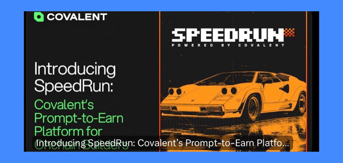 ojay8185's tweet image. gSpeed - GN - Good night.
Got an idea you’ve been dying to turn into a Web3 app? Check out @Covalent_HQ’s SpeedRun.
It lets you build straight from natural language prompts; no heavy coding needed.
And here’s the kicker: the more people use your app, the more you earn from it.
