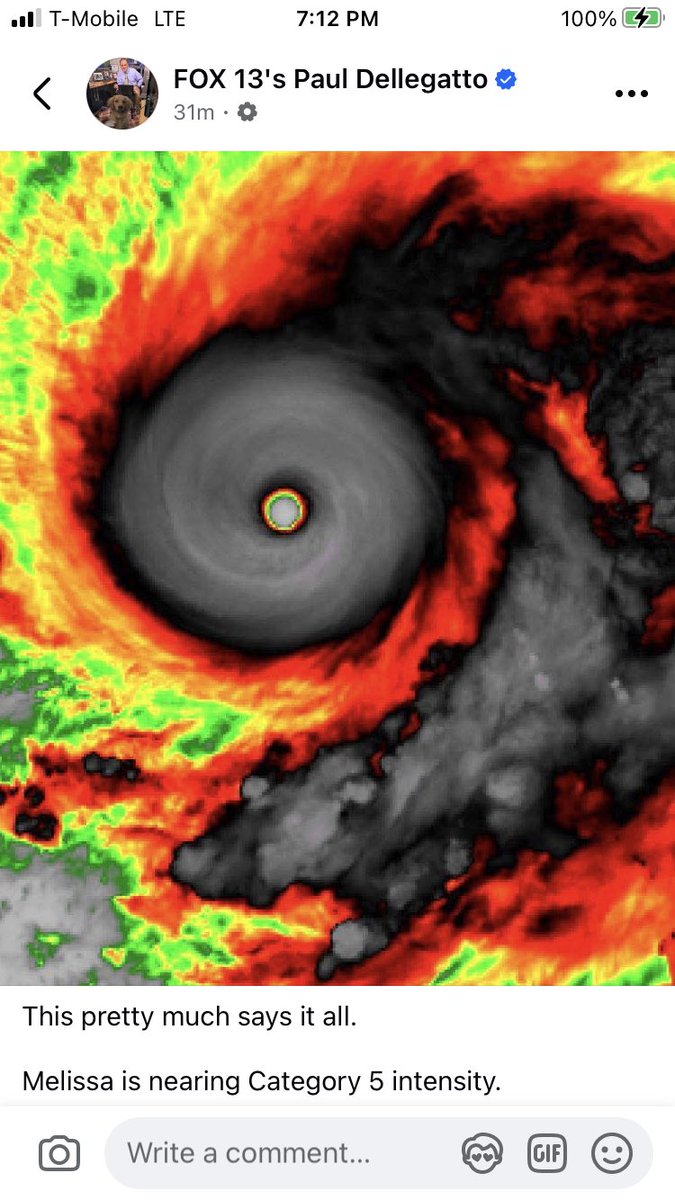 Omg!! #HurricaneMelissa is a monster!! Brace yourself #Jamaica it’s gonna be rough. 🙏