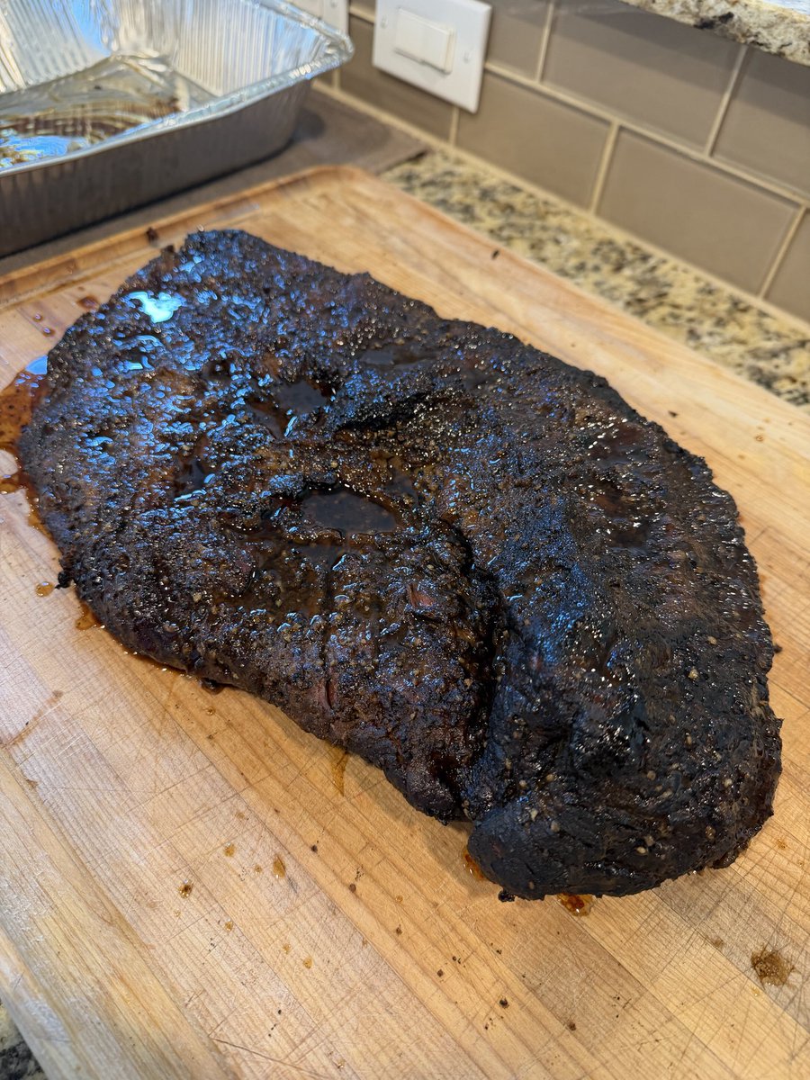 Charlie Mackay, M.Ed. (@mrmackap) on Twitter photo Weekend Texas brisket smoked over post oak during a bit storm. Made my own tallow. Wrapped with foil this time with tallow at 175*. Finished off at 205*. Rested all night and morning. Came out very tender. <a href="/HEB/">H-E-B</a> <a href="/MeatChurch/">Meat Church β’</a> #texasbbq #brisket #bbq Weekend Texas brisket smoked over post oak during a bit storm. Made my own tallow. Wrapped with foil this time with tallow at 175*. Finished off at 205*. Rested all night and morning. Came out very tender. <a href="/HEB/">H-E-B</a> <a href="/MeatChurch/">Meat Church β’</a> #texasbbq #brisket #bbq