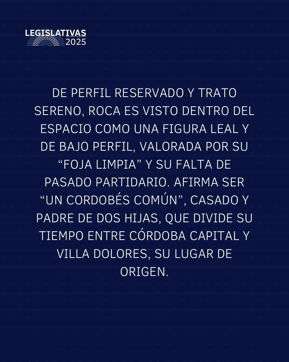 🟣 QUIÉN ES GONZALO ROCA, EL CORDOBÉS DE LA LIBERTAD AVANZA

• Abogado de 45 años y de familia radical, Gonzalo Roca se desafilió de la UCR antes de sumarse al armado libertario en Córdoba, donde hoy es vicepresidente del espacio.

• Cercano a Gabriel Bornoroni, fue tesorero de