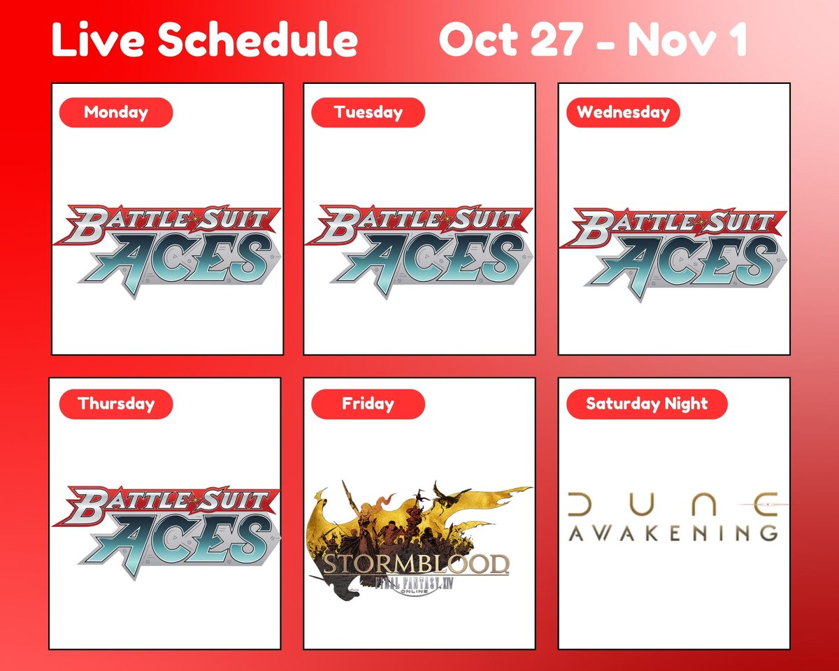 In my head there's a battle between Dune Awakening, Borderlands 4 and Bloodlines 2. Right now Dune Awakening is winning, but I can be swayed by Saturday! Also, I'm loving Battle Suit Aces, I highly recommend it!